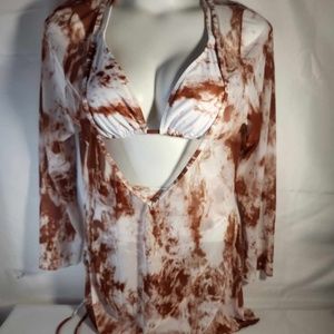 NWOT Plus size sexy bikini with matching cover up